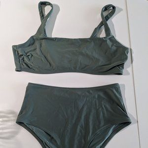 Olive Green HighWasited 2 piece swimsuit